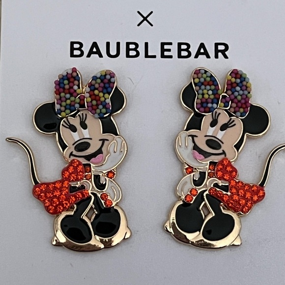 Disney x BAUBLEBAR Minnie Mouse Rhinestone Earrings New - Picture 5 of 5